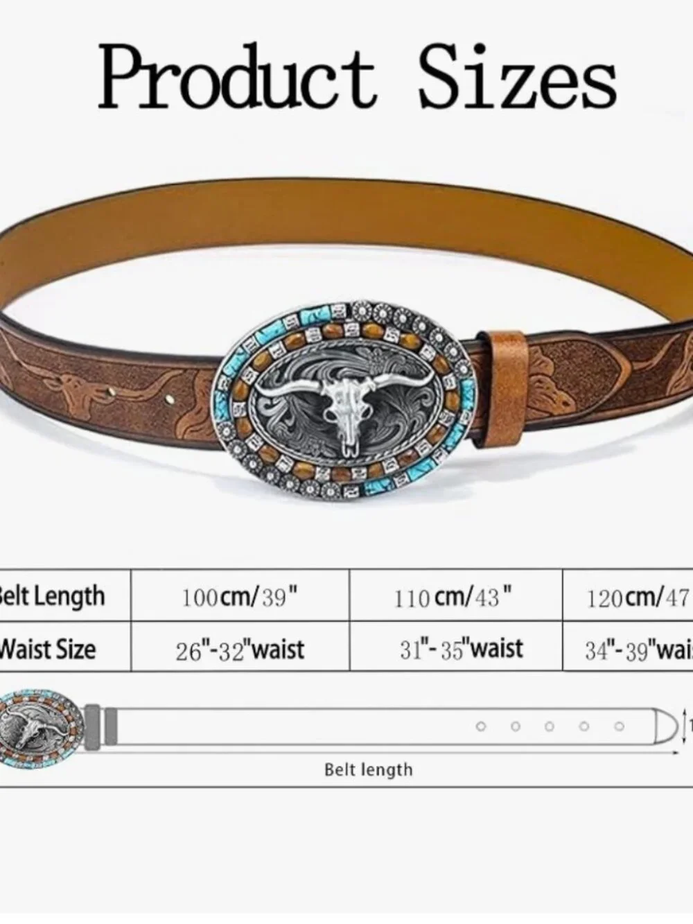 Western-Cowboy Wide Leather Belt Buckle
